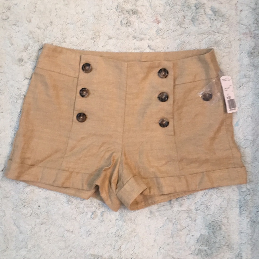 Tan Linen Shorts
